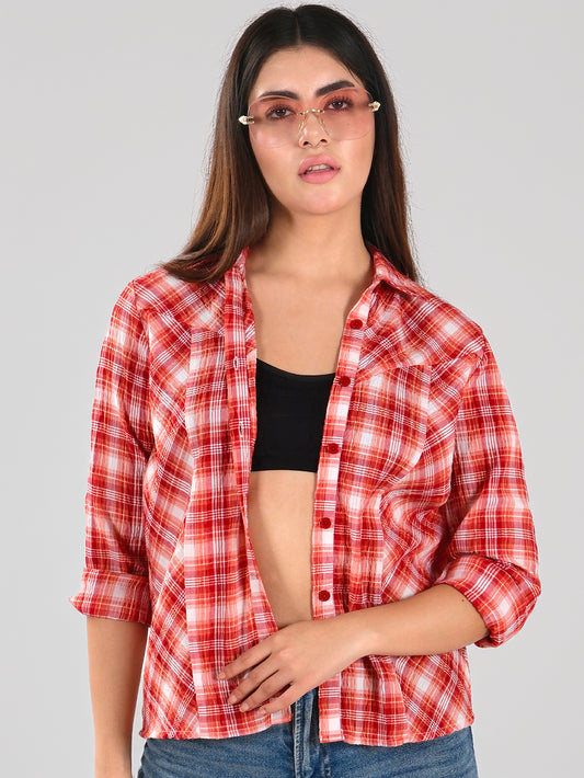 ORANGE & WHITE CHECK SHIRTS