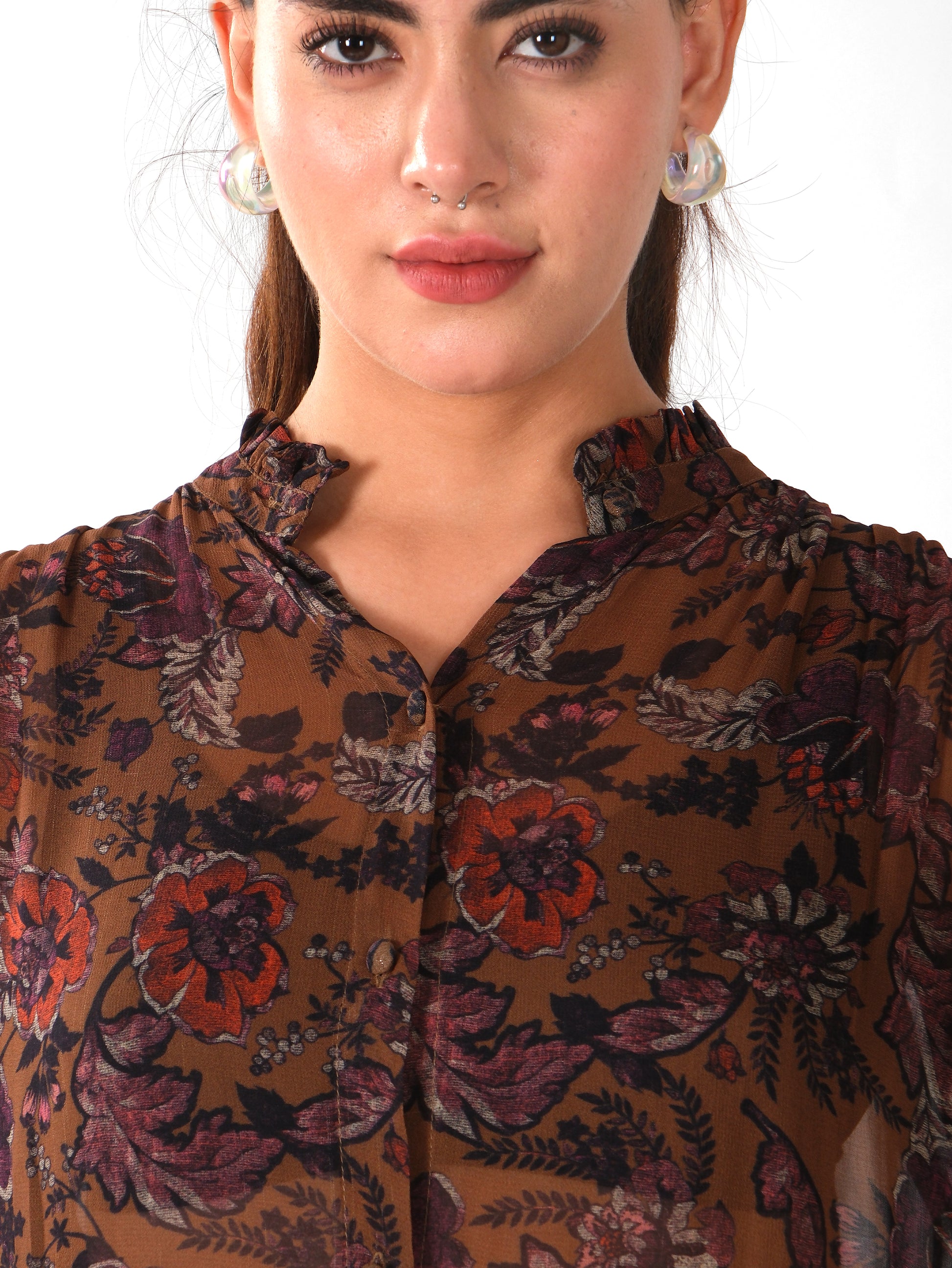 PRINTED SHIRT BROWN