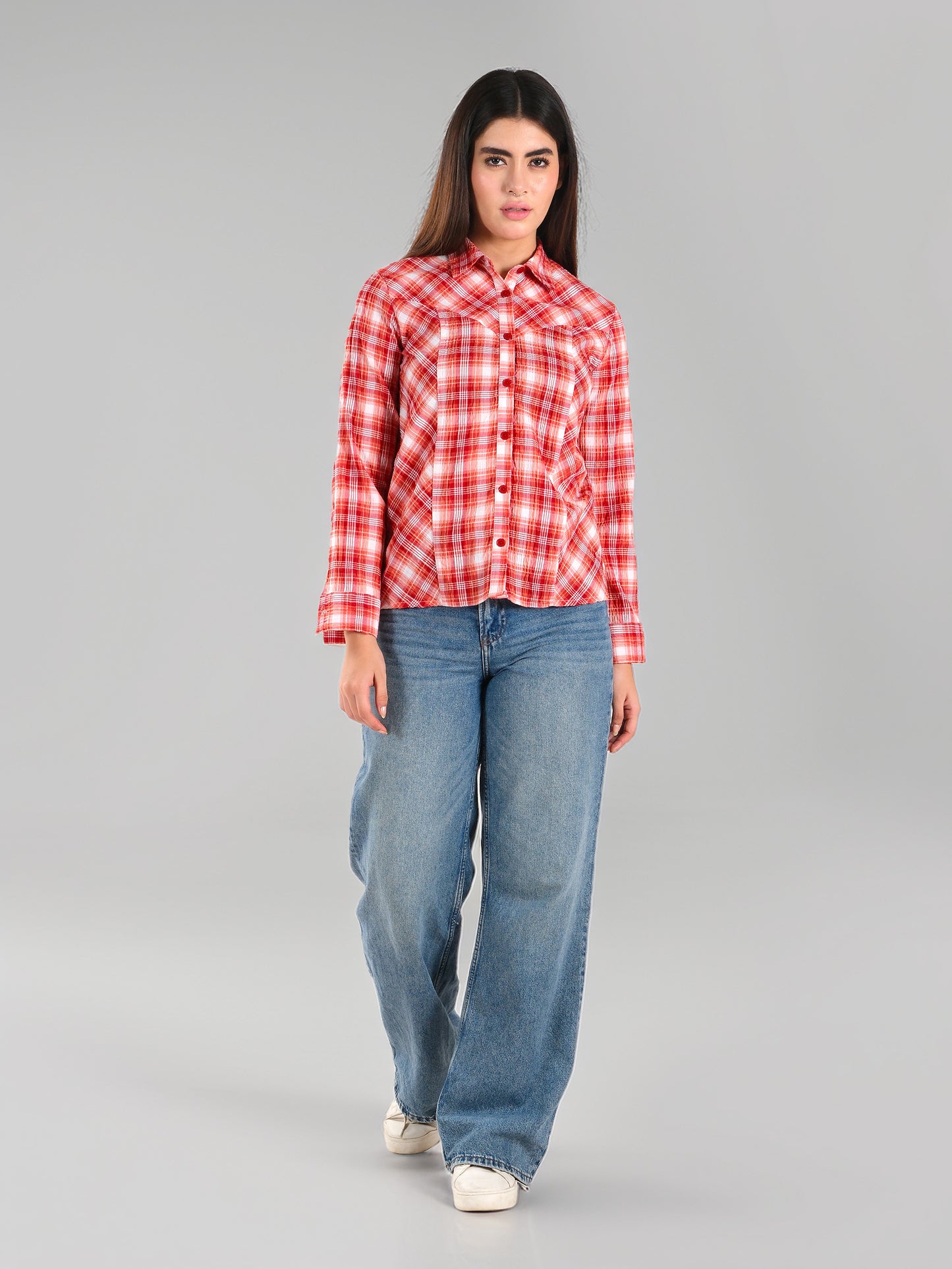ORANGE & WHITE CHECK SHIRTS