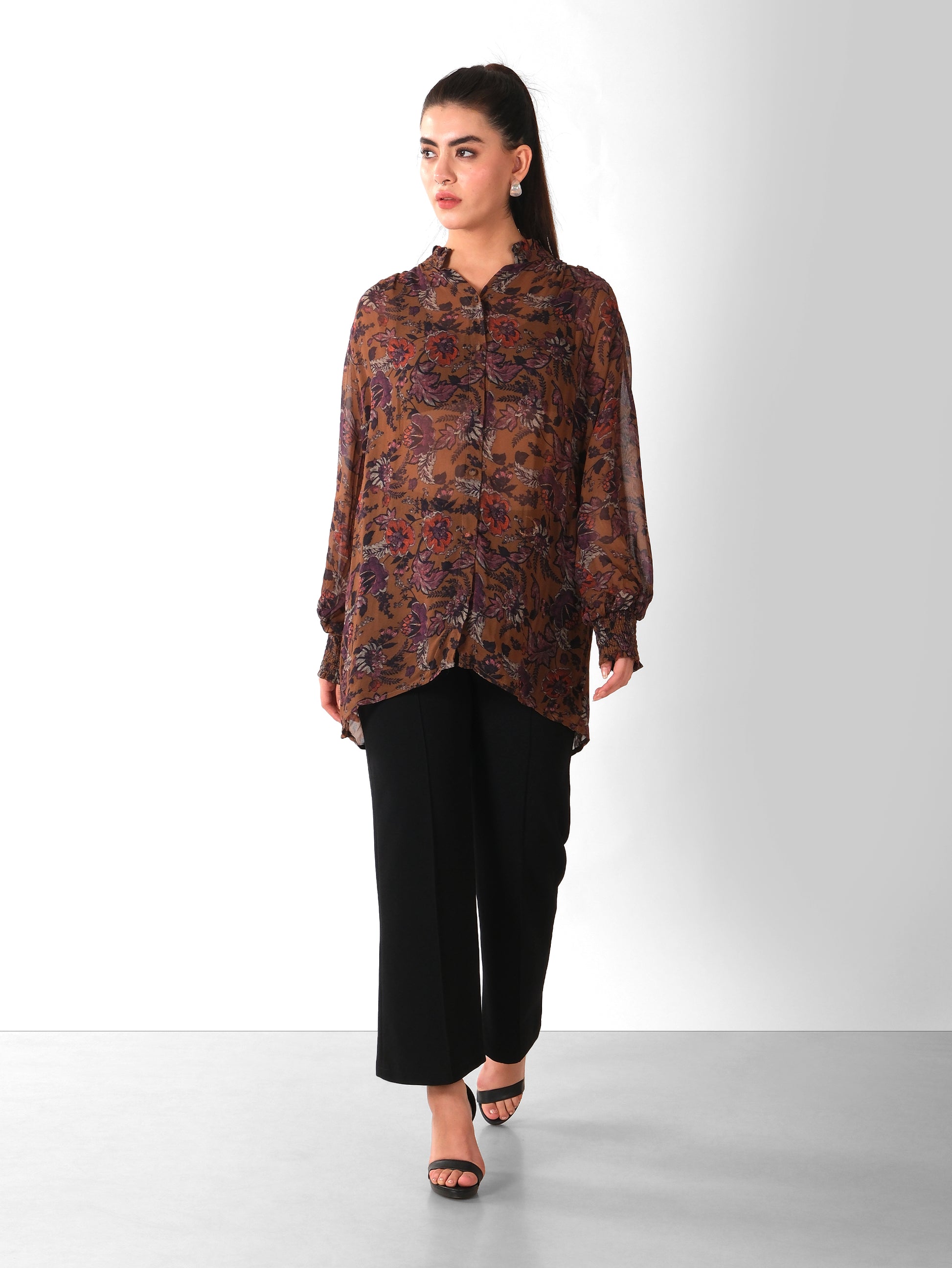 PRINTED SHIRT BROWN