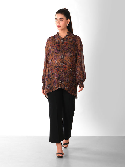 PRINTED SHIRT BROWN