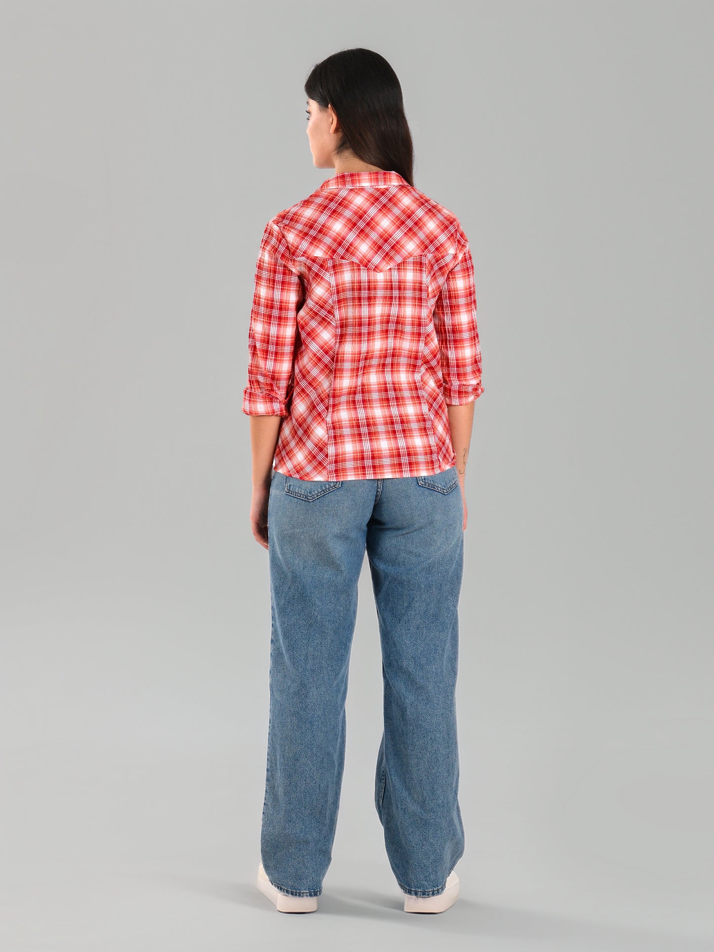 ORANGE & WHITE CHECK SHIRTS