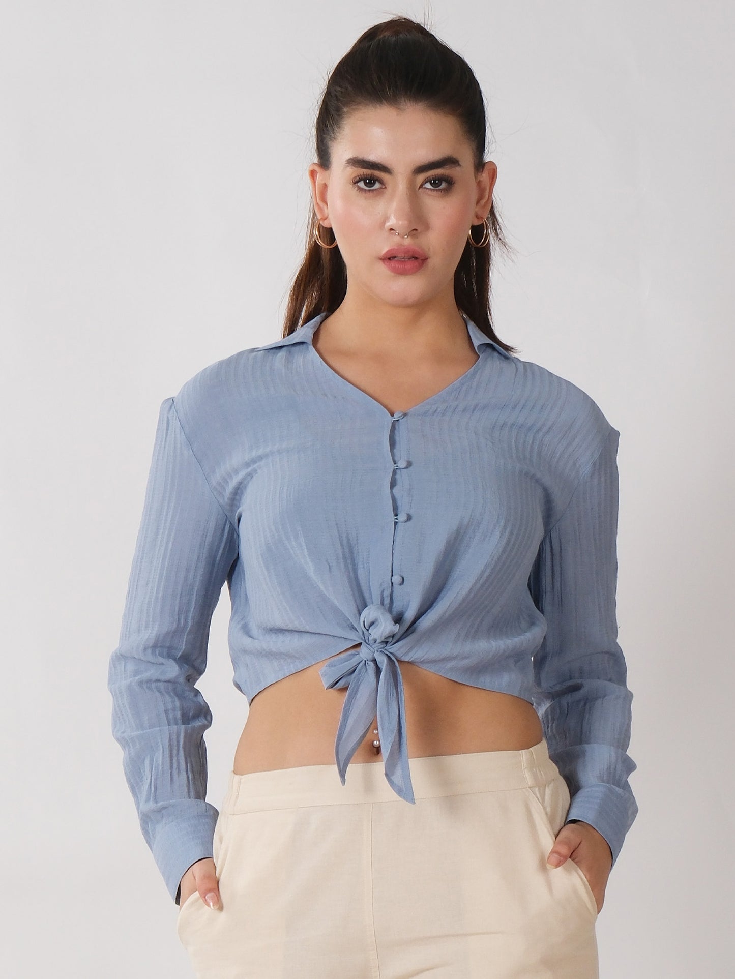 LIGHT BLUE CROP TOP