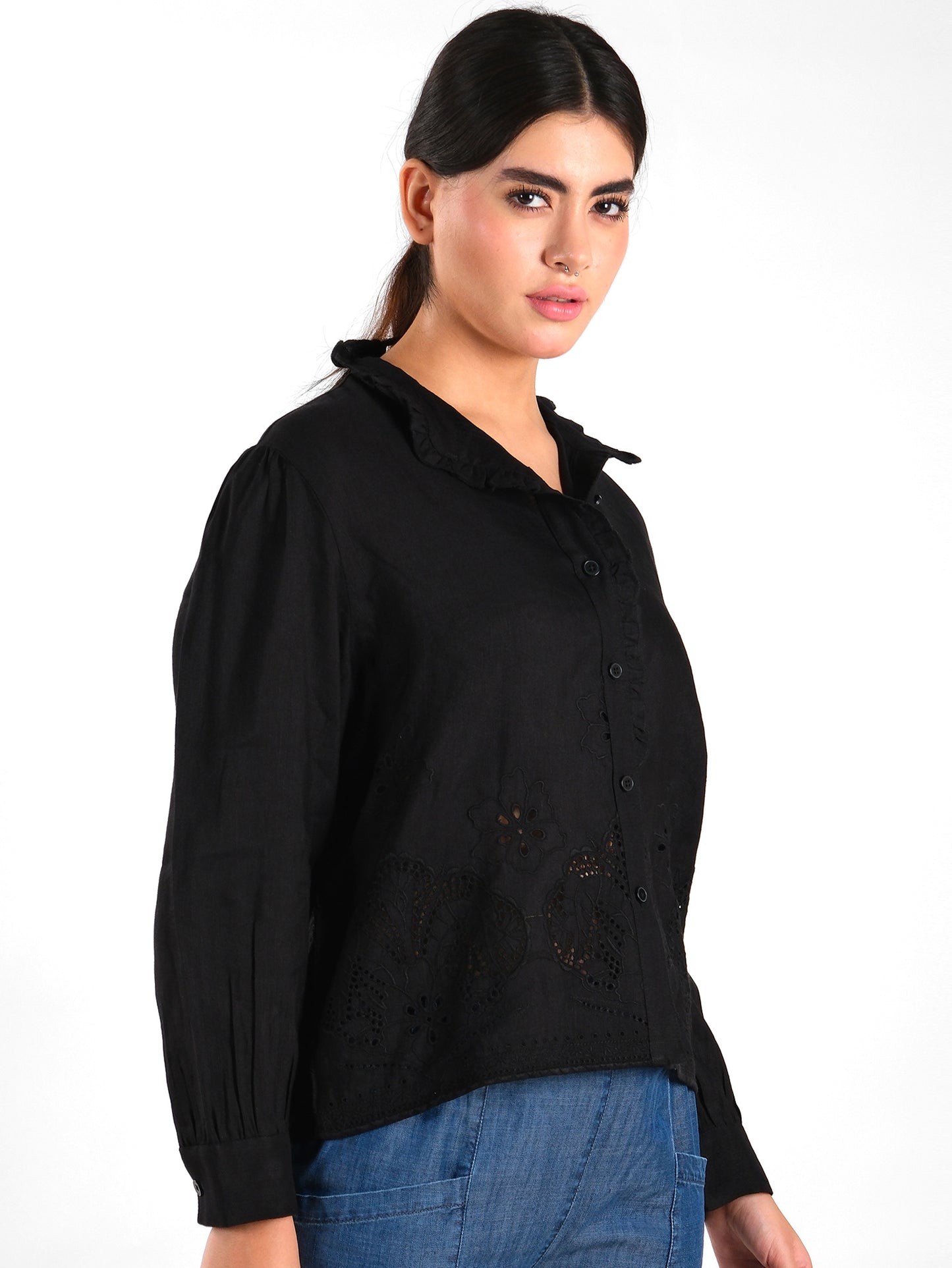 FRILLLED COLLOR SHIRT
