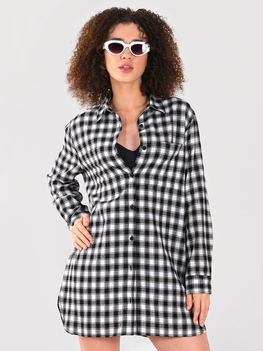LONG SHIRT BLACK & WHITE