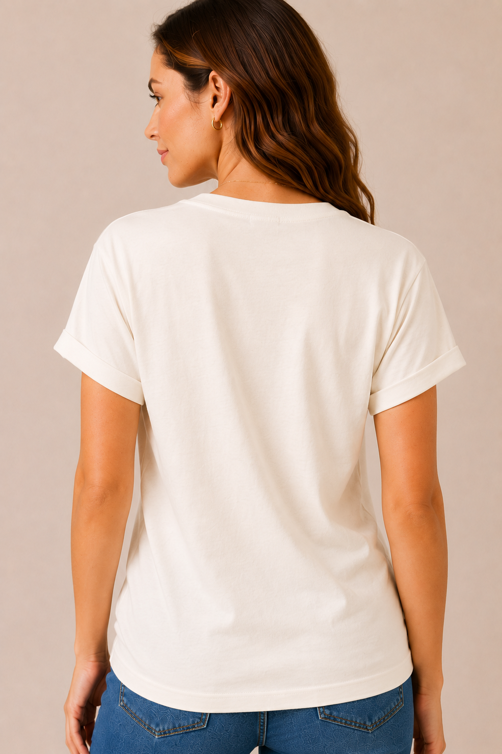 Women White Floral Printed Pure Cotton Relaxed Fit V-Neck T-shirt, saintly