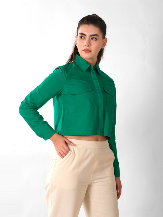 GREEN BOXY SHIRT