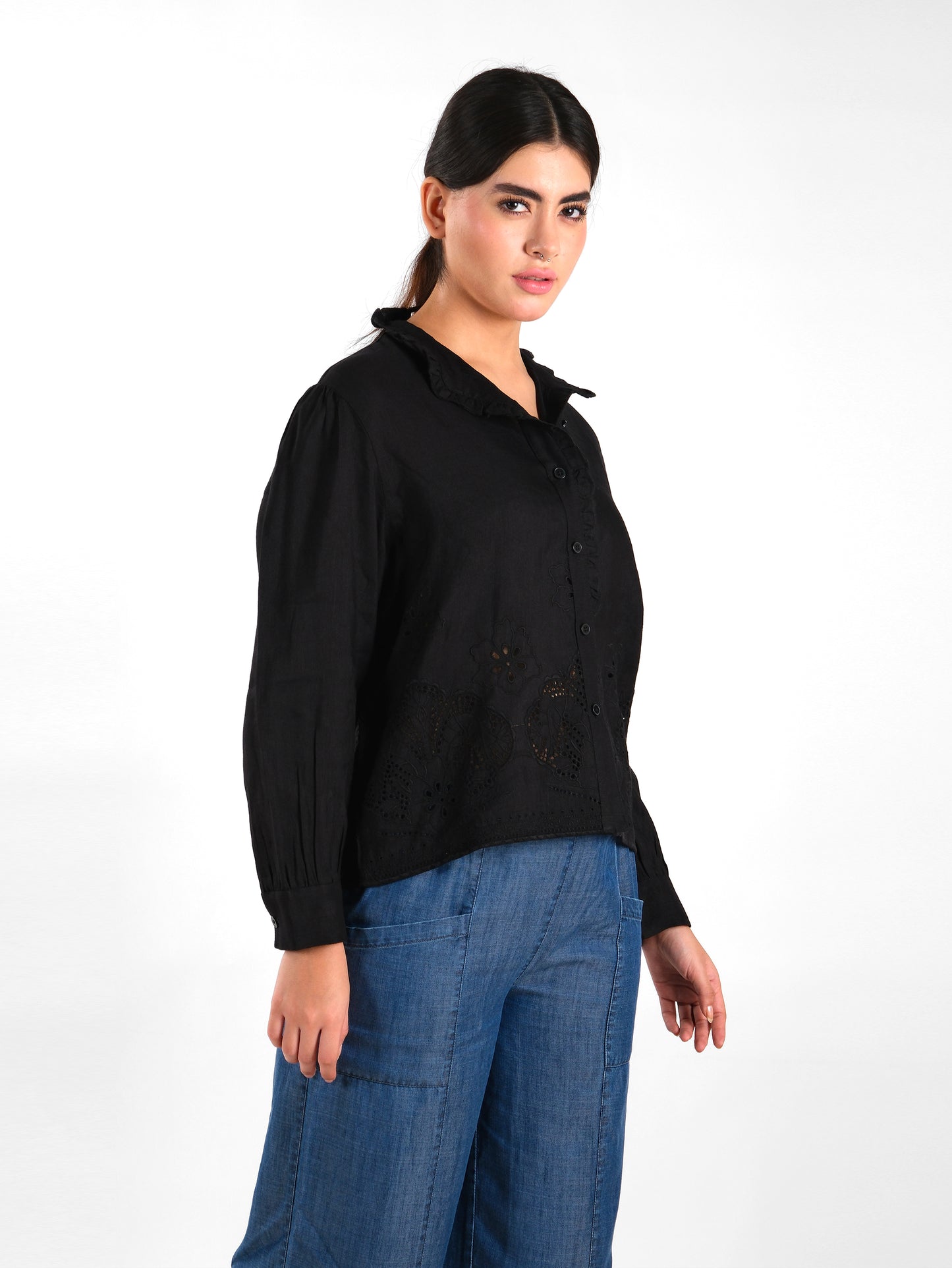 FRILLLED COLLOR SHIRT