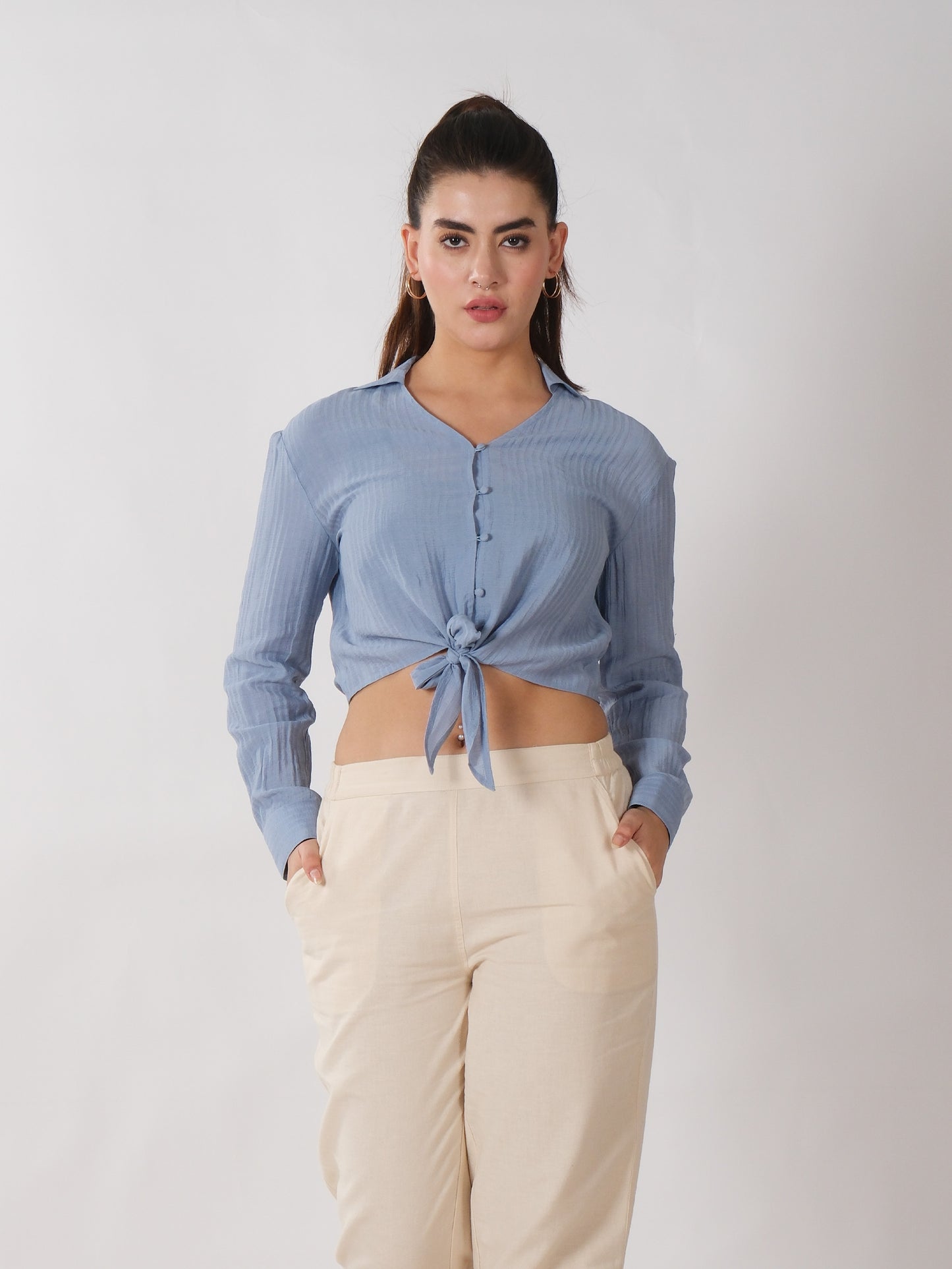 LIGHT BLUE CROP TOP