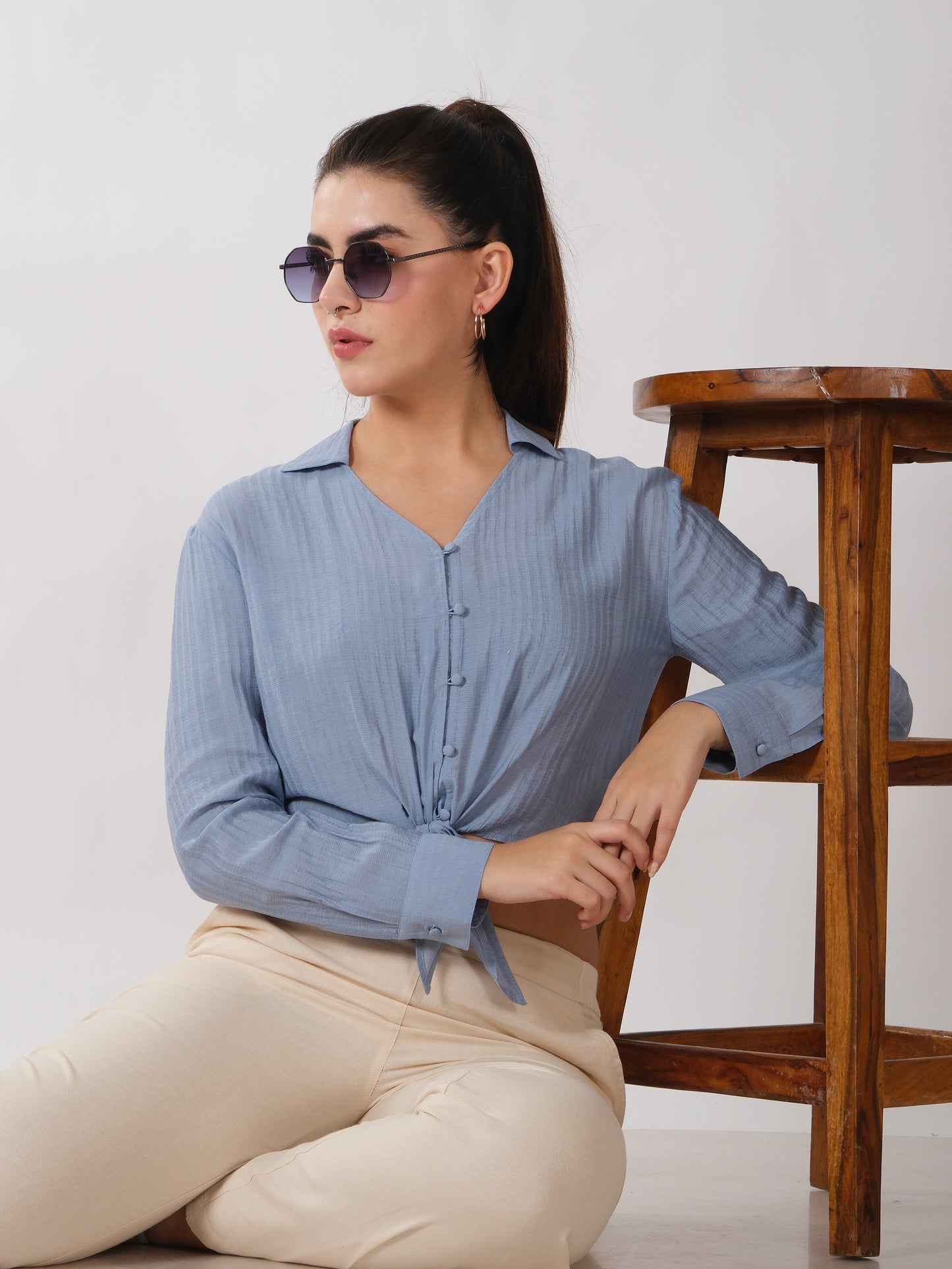 LIGHT BLUE CROP TOP
