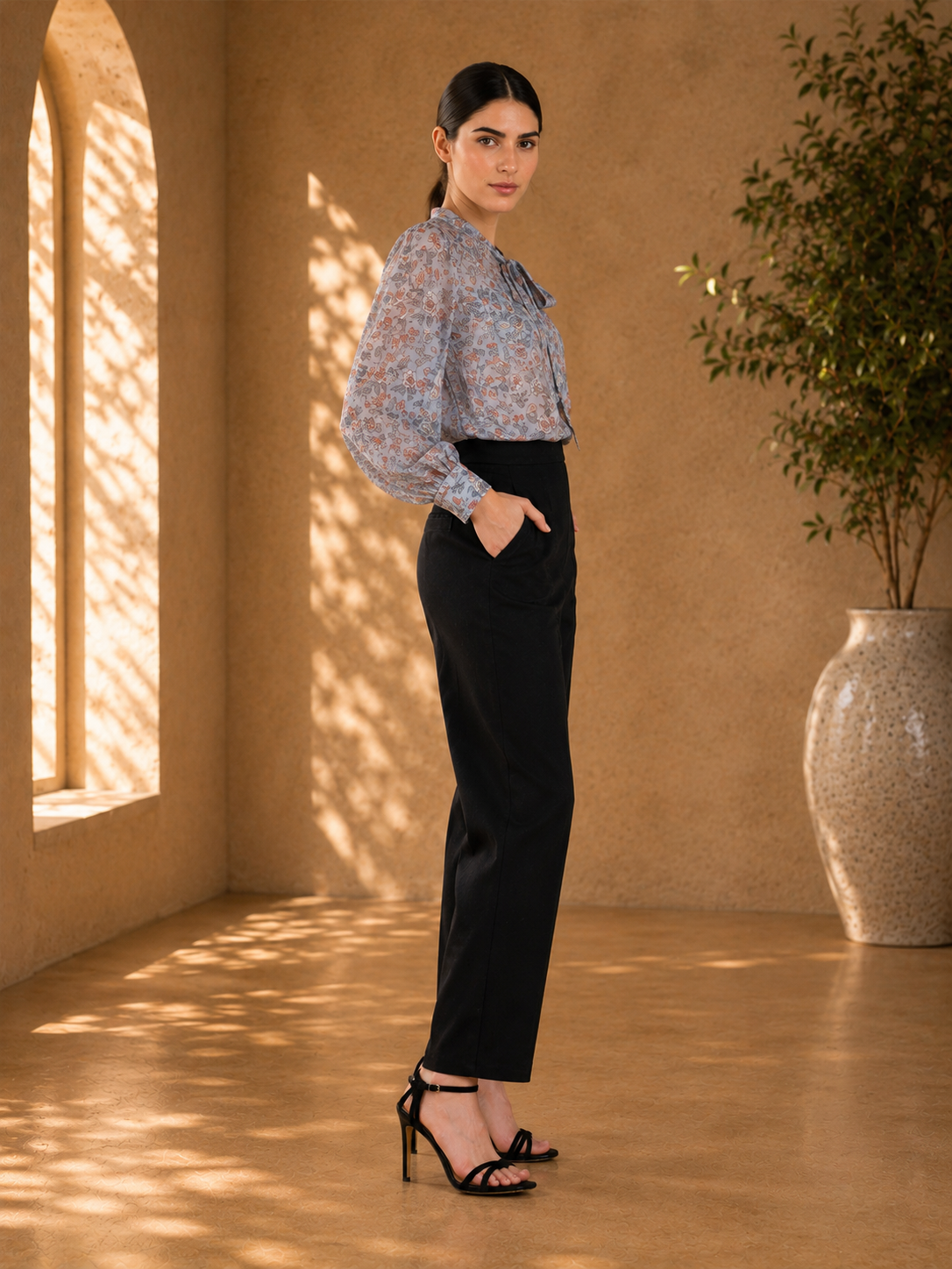 Classic Black High-Waist Straight Pants
