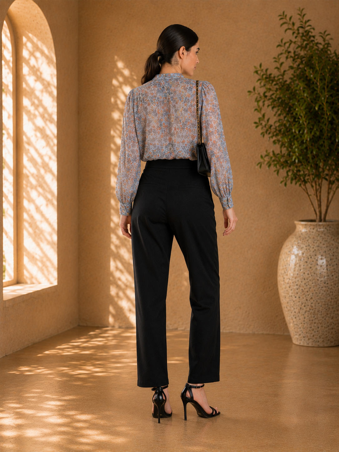 Classic Black High-Waist Straight Pants