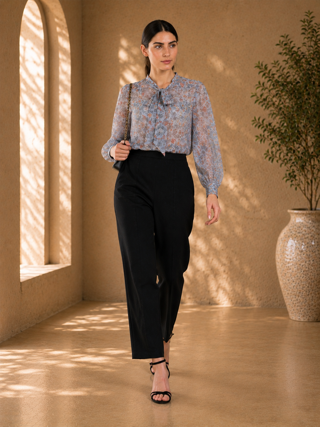 Classic Black High-Waist Straight Pants