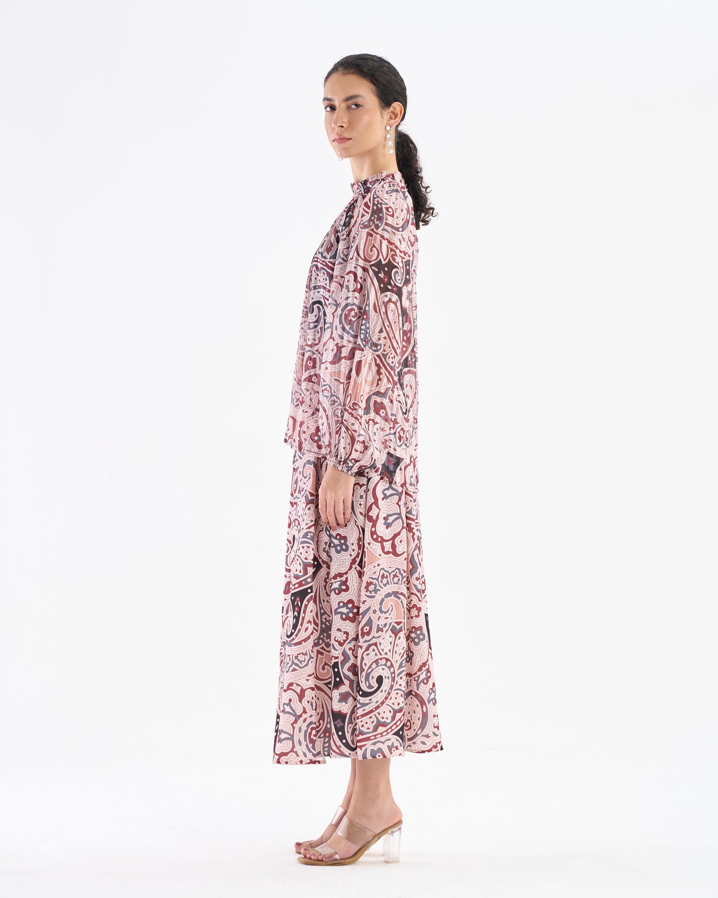 Rust Beige Paisley Co-ord Set