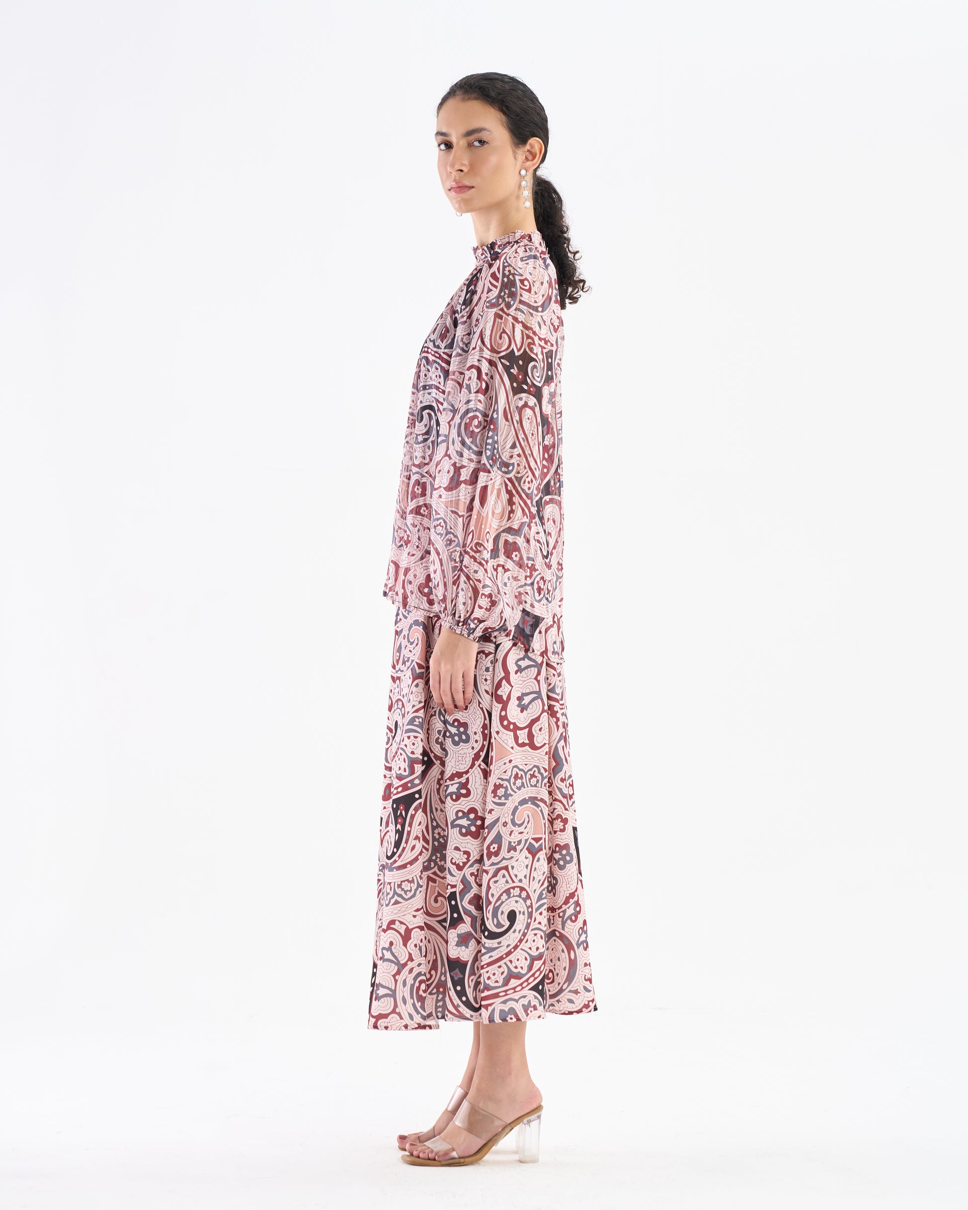 Rust Beige Paisley Co-ord Set