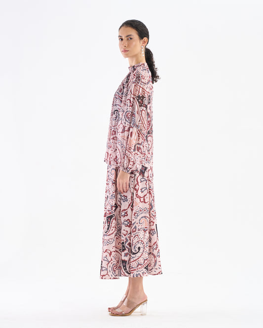 Rust Beige Paisley Co-ord Set