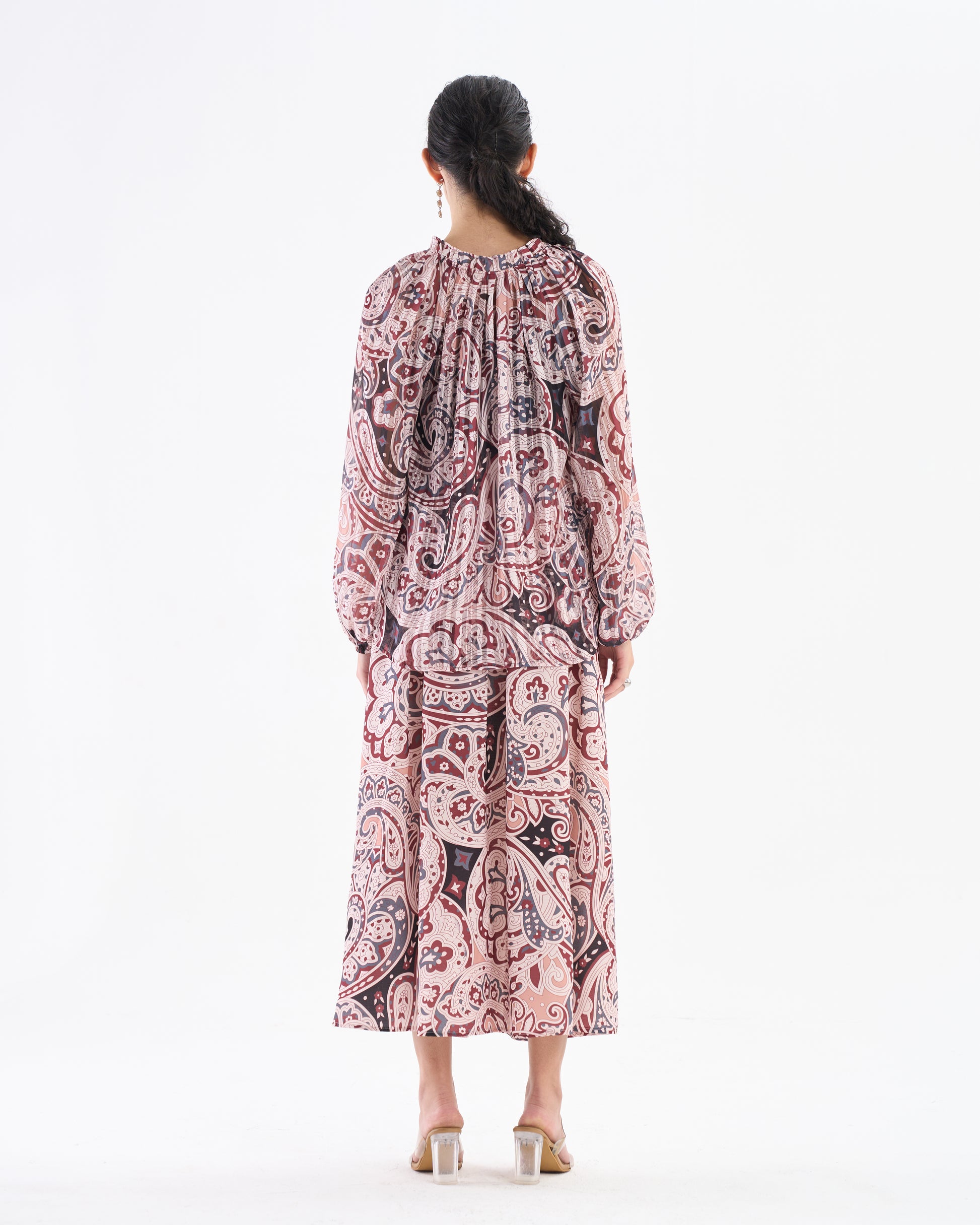 Rust Beige Paisley Co-ord Set