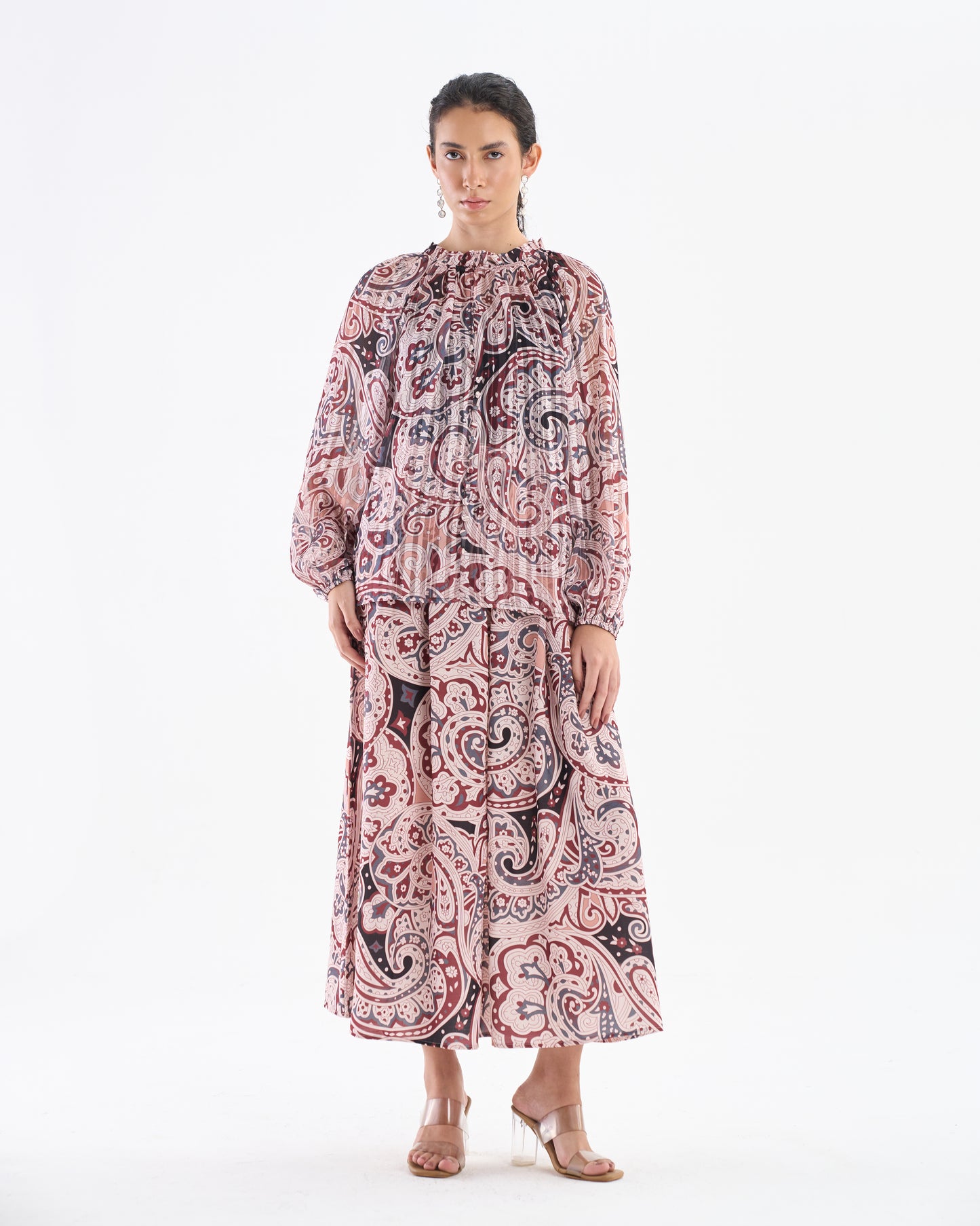 Rust Beige Paisley Co-ord Set