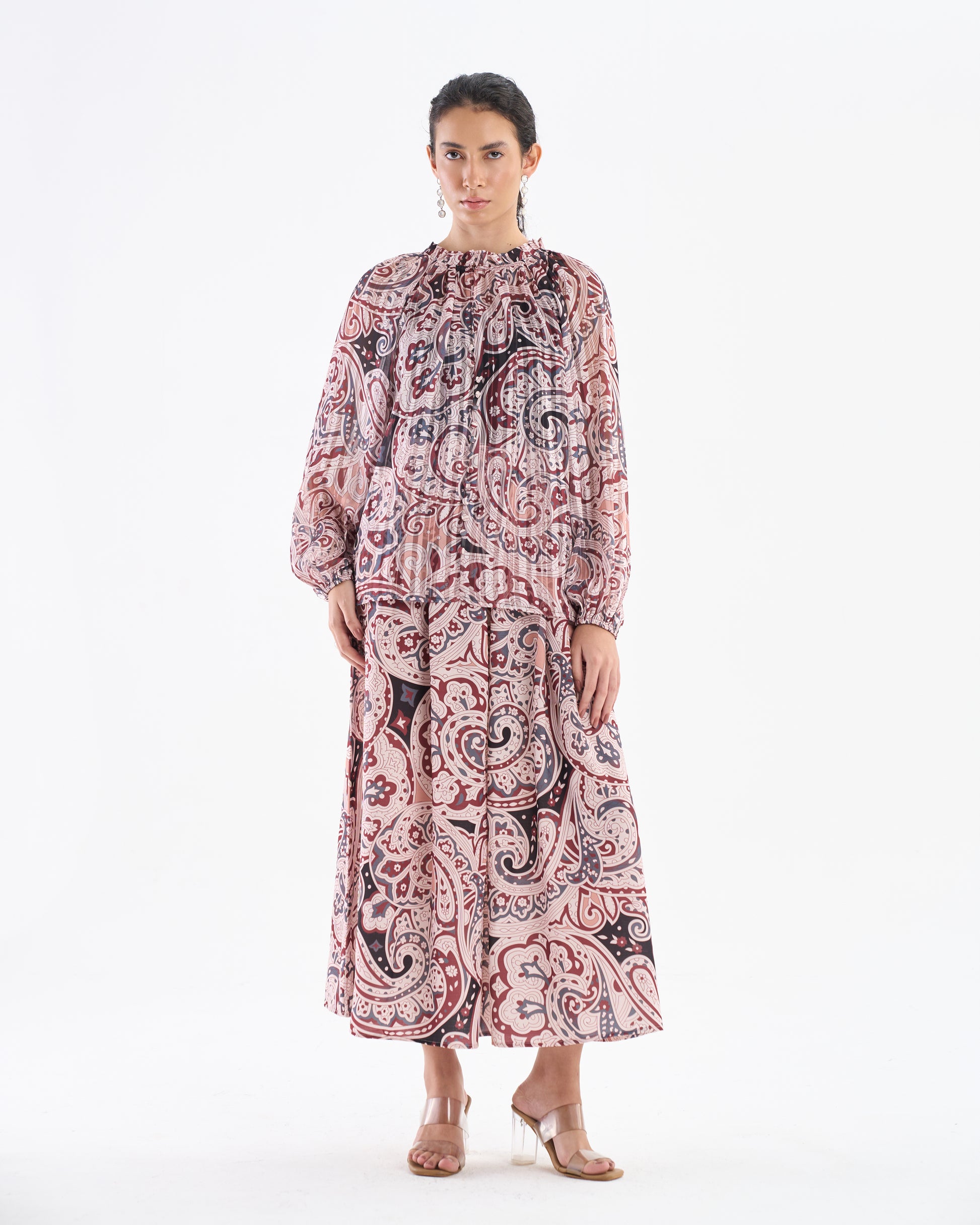 Rust Beige Paisley Co-ord Set