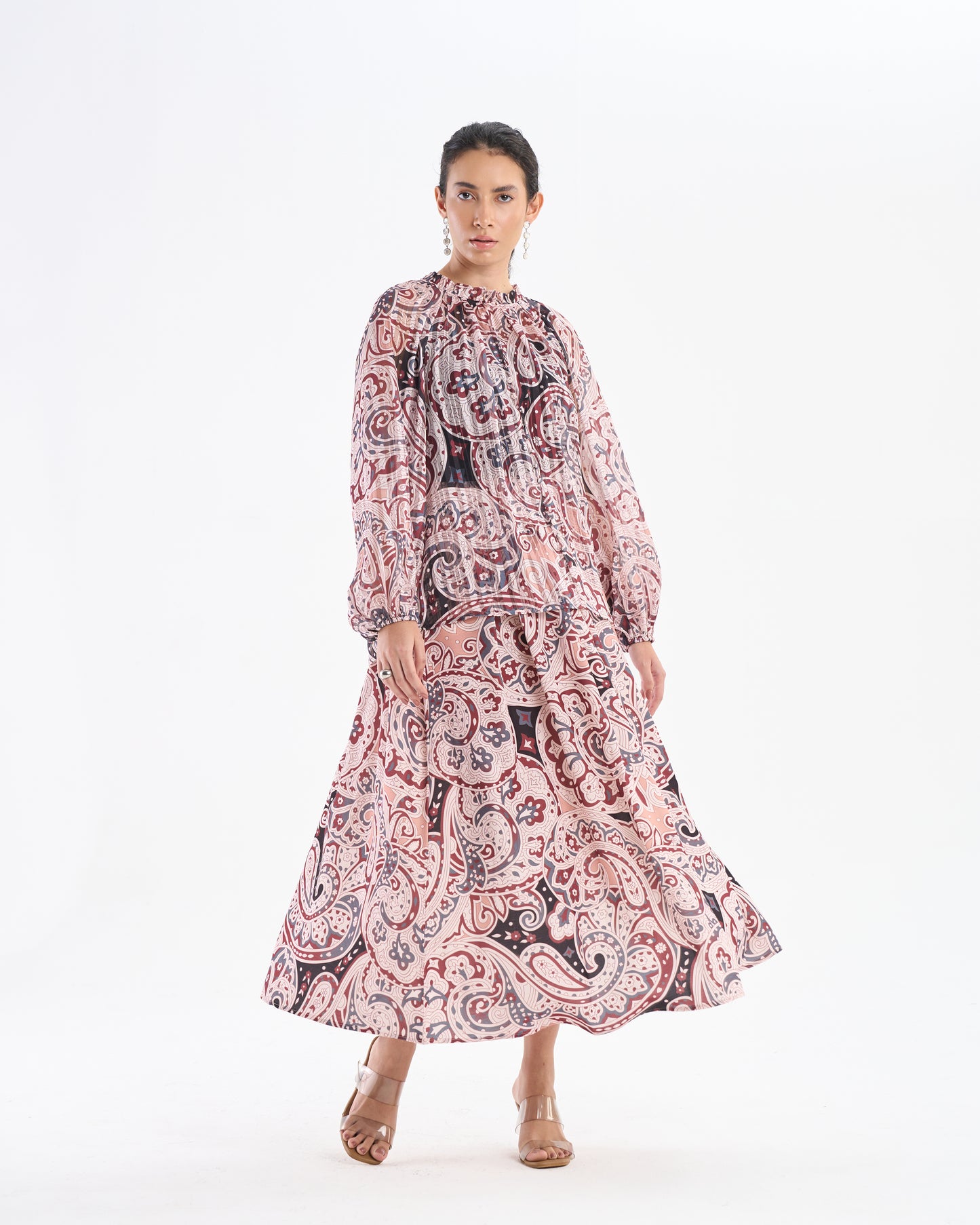 Rust Beige Paisley Co-ord Set