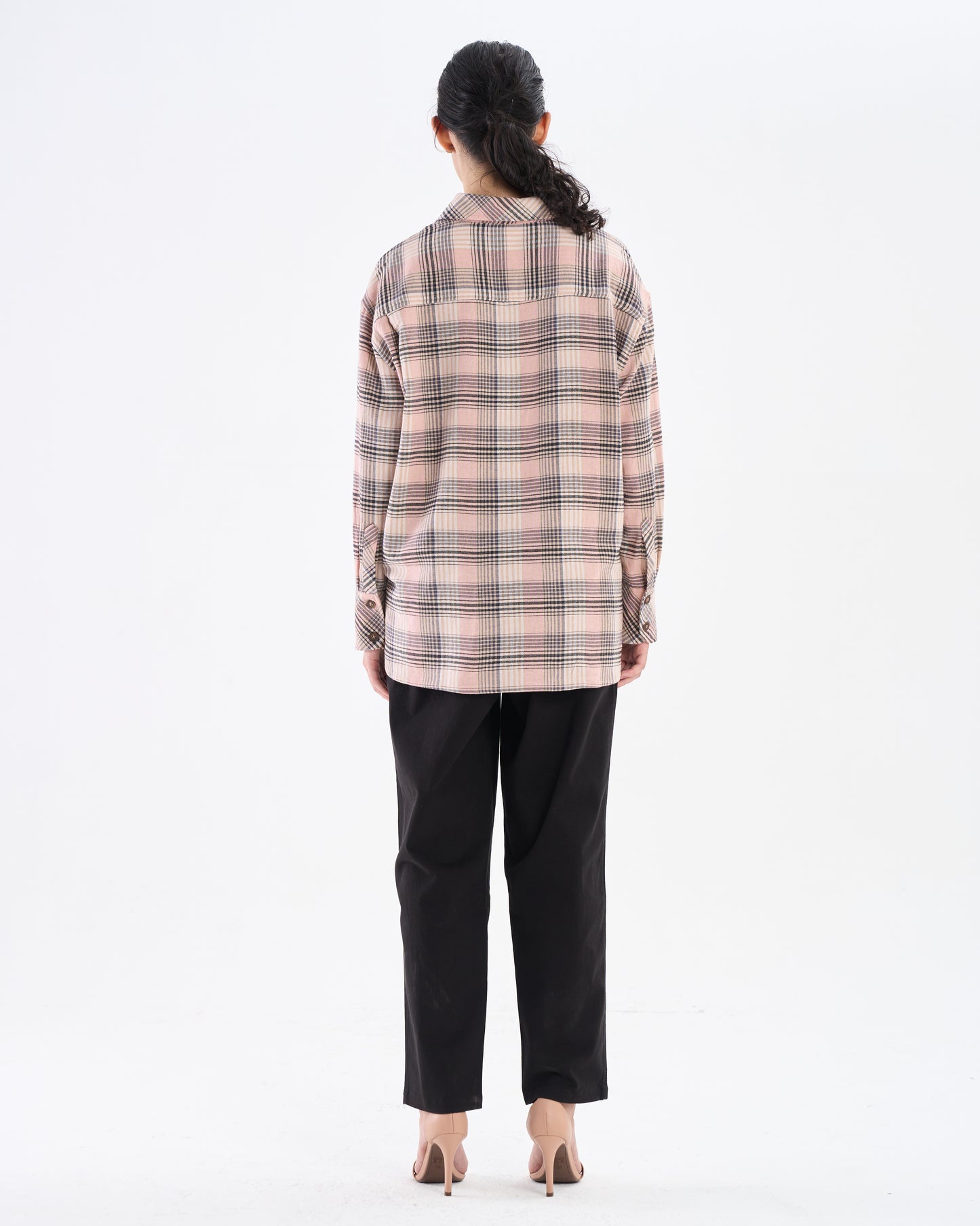 Blush Check Oversized Shirt