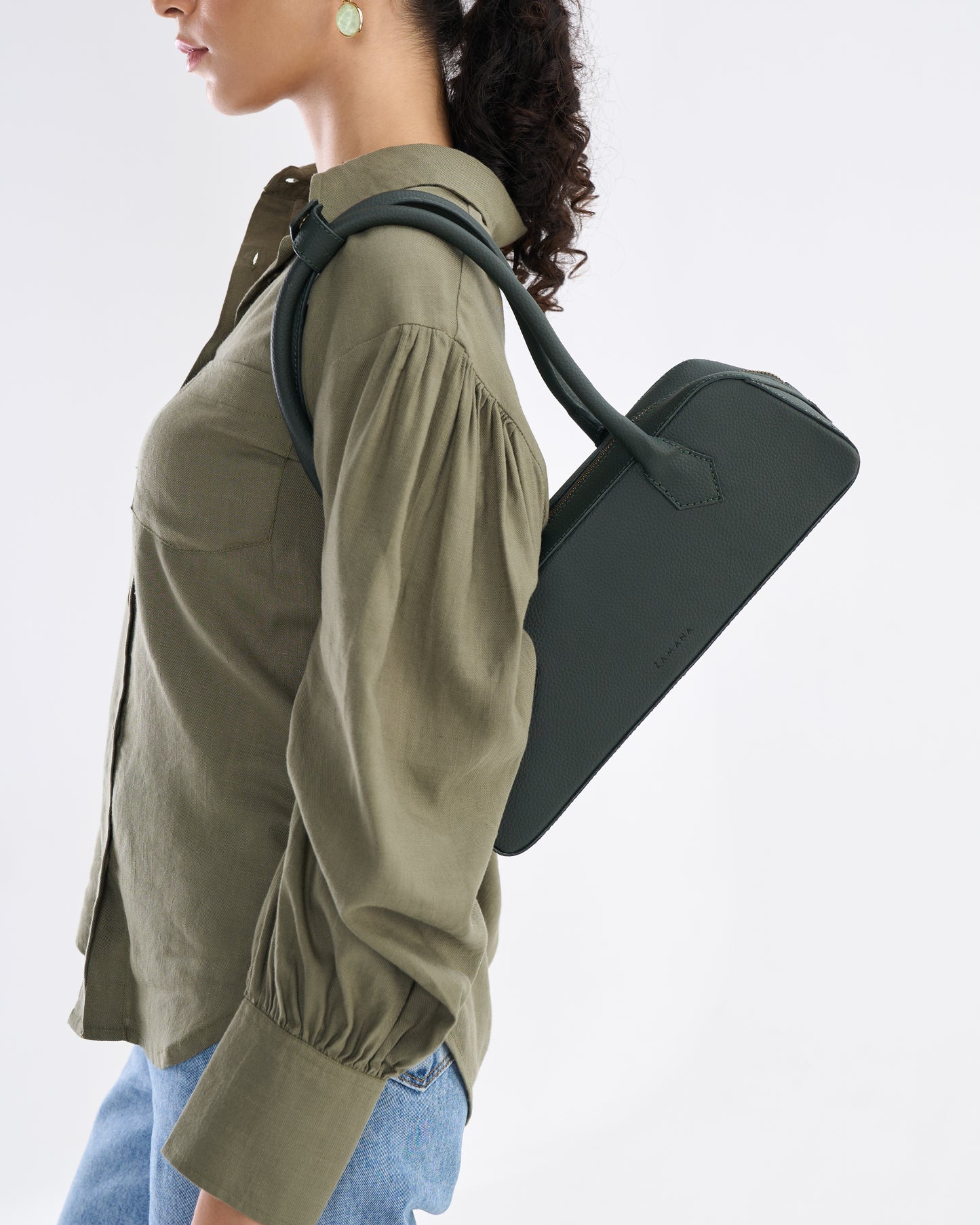 Chemise décontractée vert olive