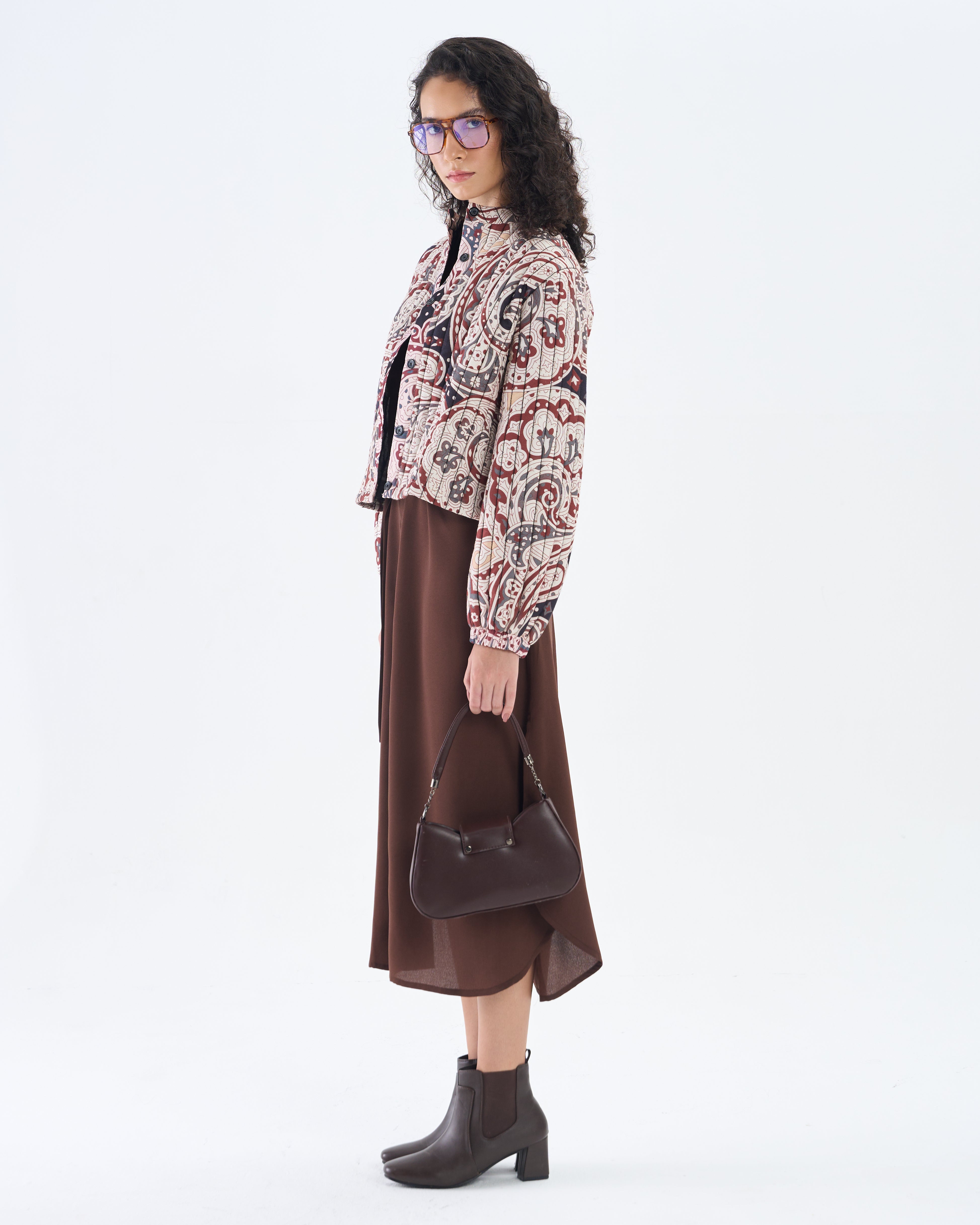 Veste matelassée bohème à motifs cachemire